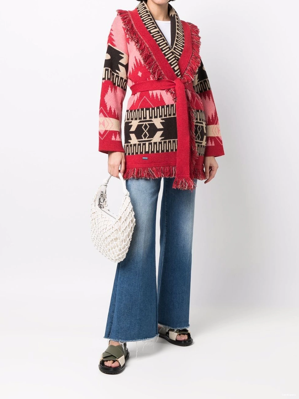 Cheap belted Alanui Icon cardigan Women jacquard 0811